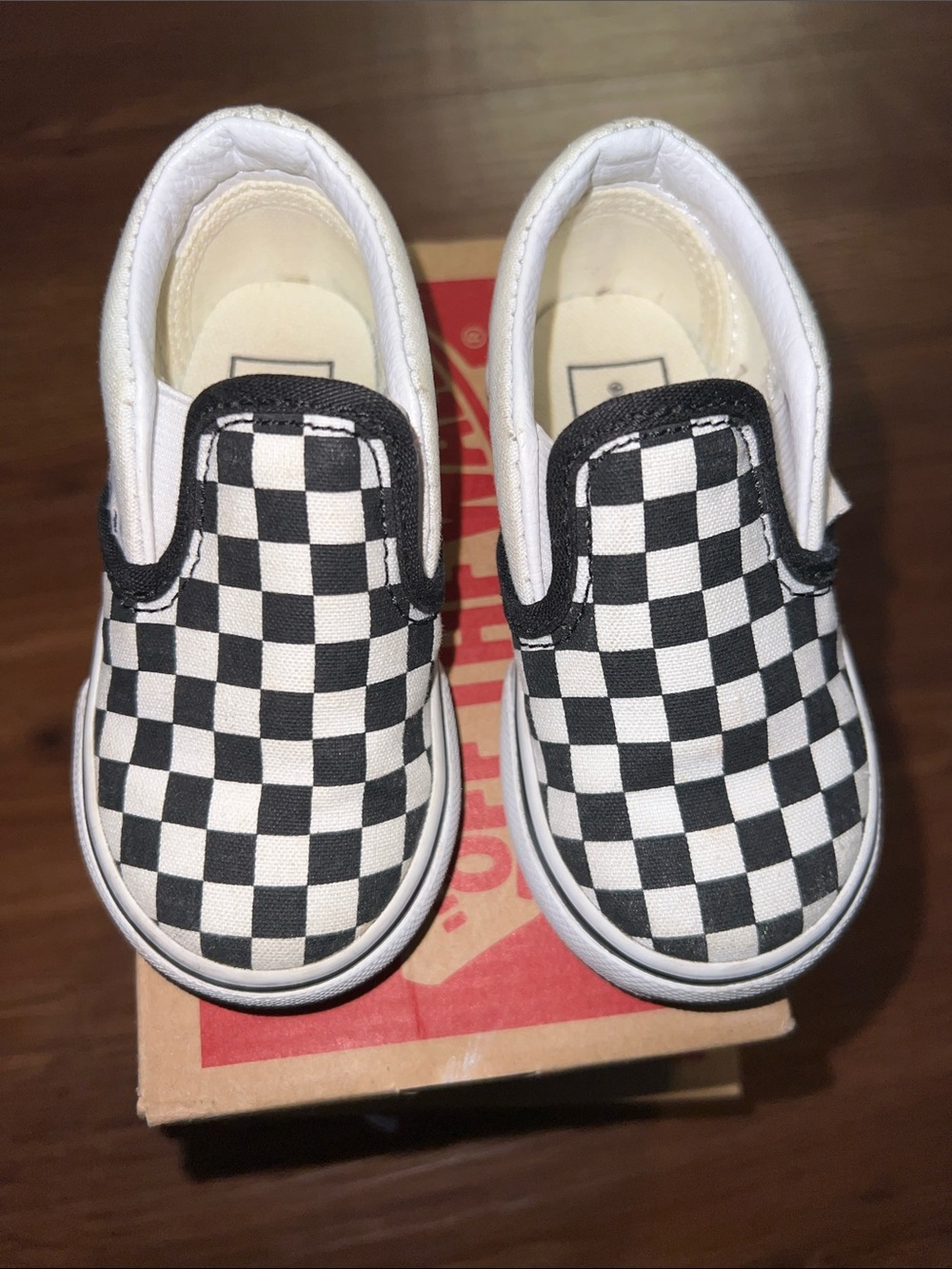 Vans Kids Black & White Checker Slip-On Sneakers